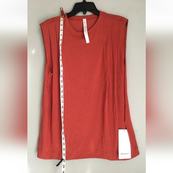 Lululemon Modal Pleated Sleeveless Sz 8 Tank Top Terracotte Nwt - Picture 5 of 10